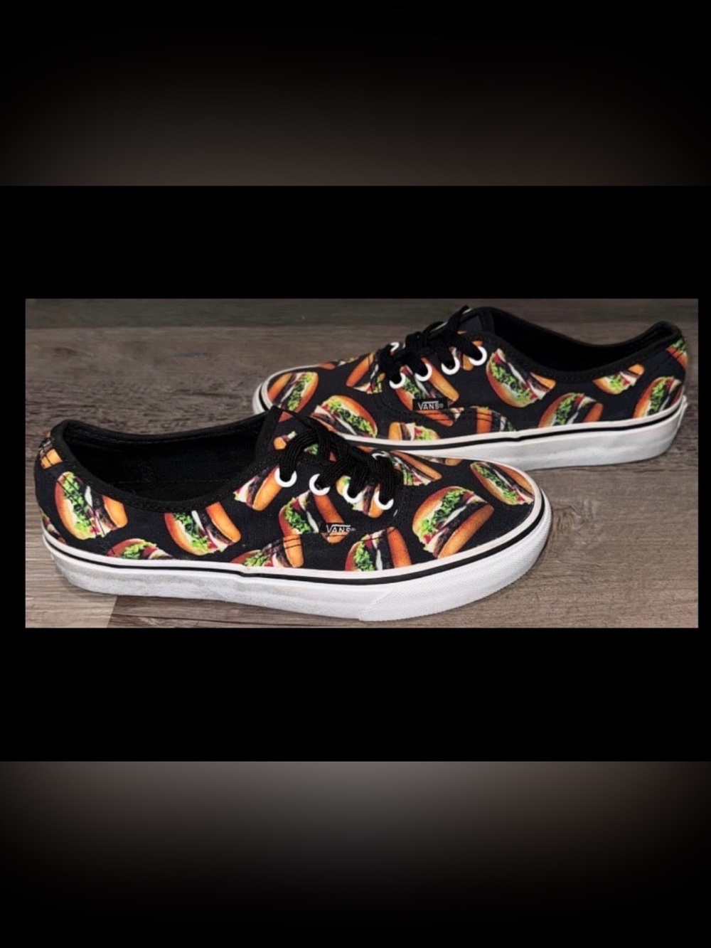 NWT Cheeseburger Lowtop Vans Size Mens 6 Women's 7.5 - Picture 2 of 3